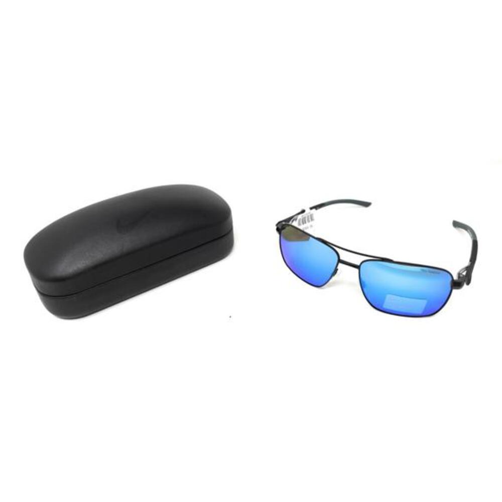 Nike Club Premier-P DQ0920 011 Sunglasses Satin Black Polarized Blue Mirror Lens